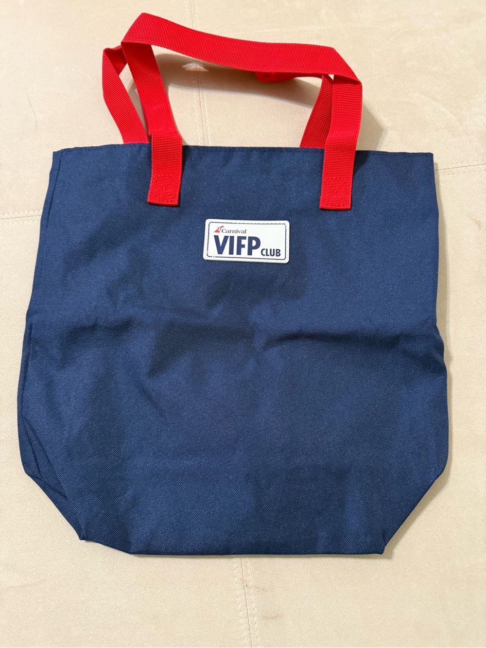 Carnival VIFP Club Navy Tote with Red Handles